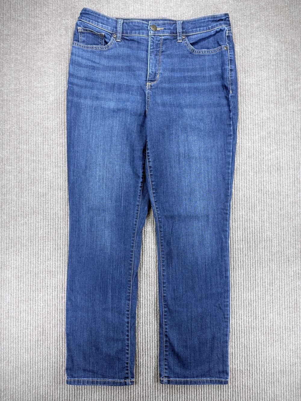 St John's Bay Medium Wash Straight Leg Stretch Jeans Size 14